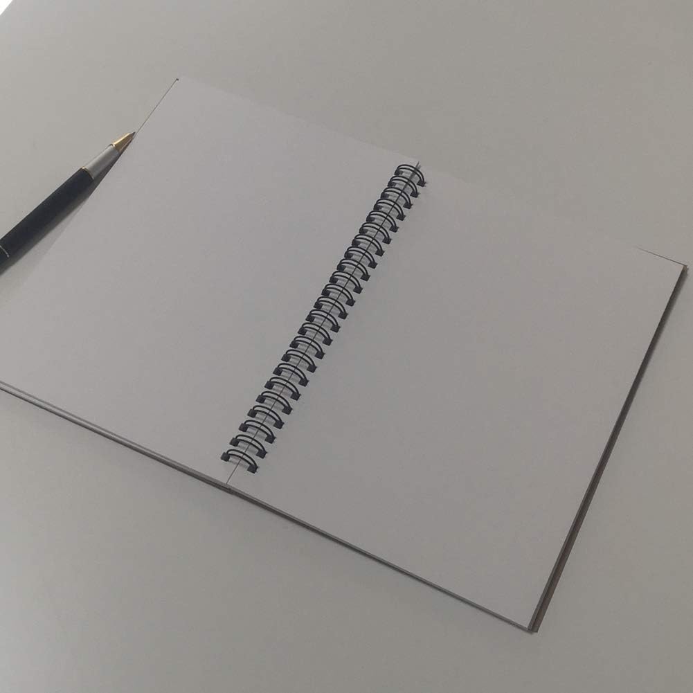 A5 Spiral Notebook Blank, 100gsm Thick Paper &#x26; Hard Kraft Cover, 60 Sheets (120 Pages), 8.35&#x22; x 5.9&#x22;, Brown, 5 Pack