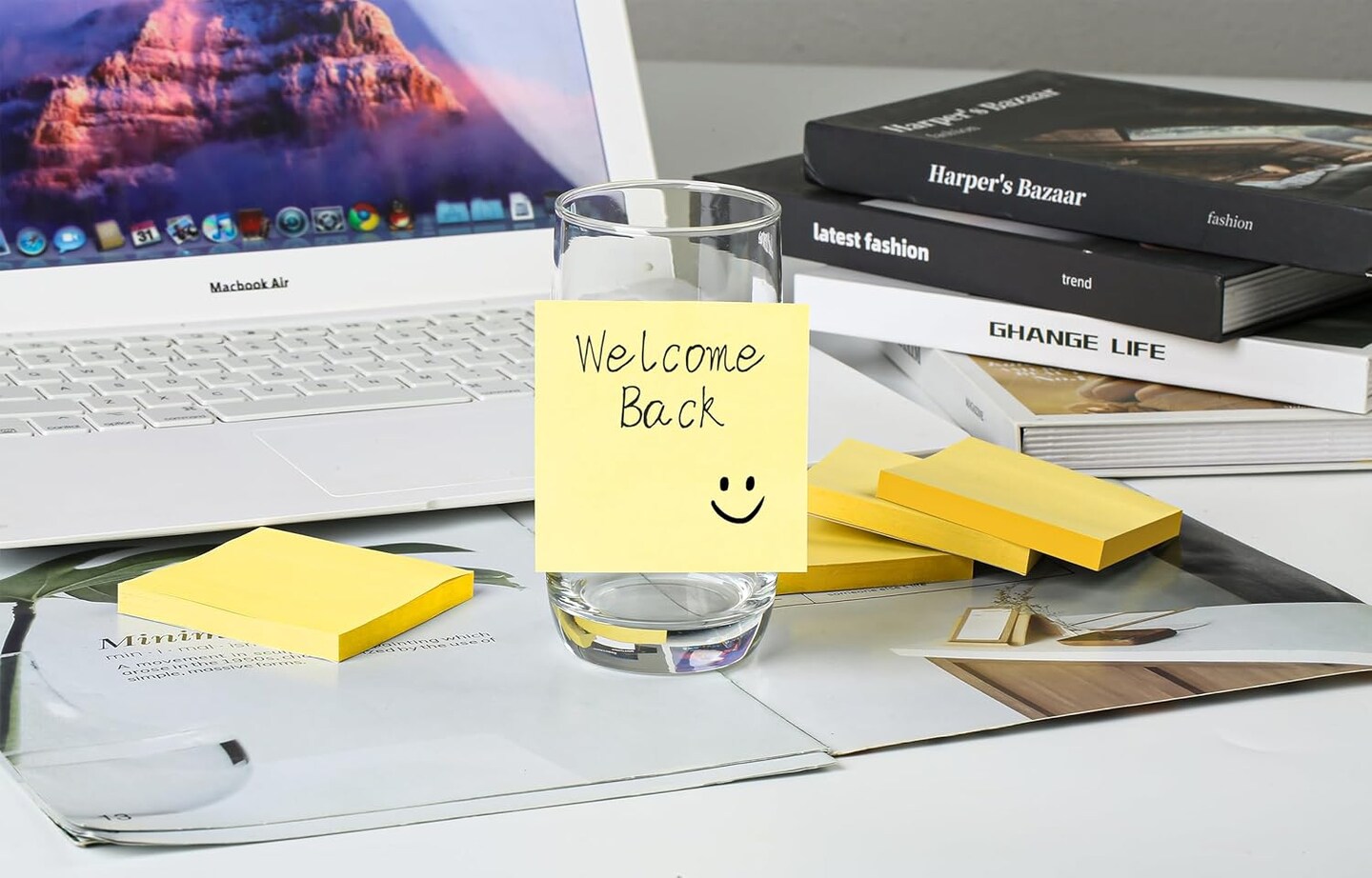 (12 Pads) Pop Up Sticky Notes Refills, Canary Yellow Strong Adhesive Post, Suitable for Home, Office, School, Clean Removal
