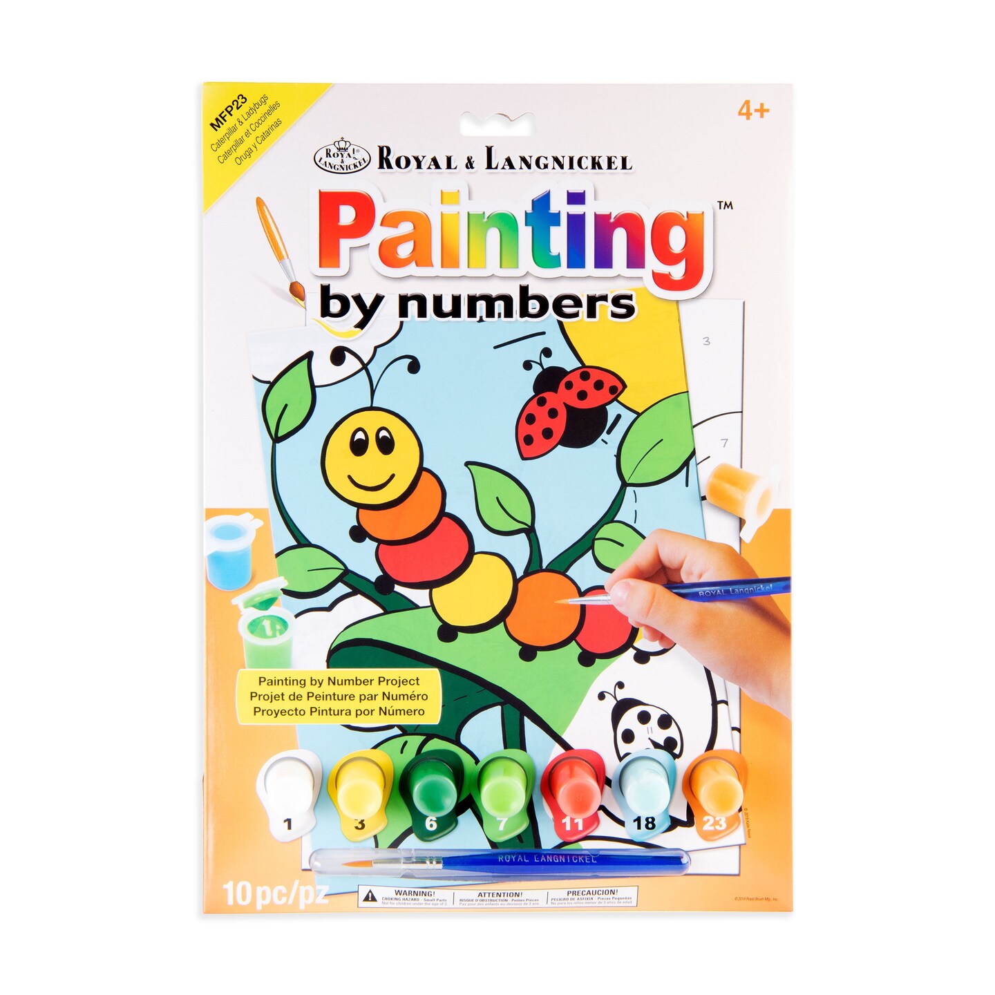 MFP23 | Painting by numbers&#x2122; Children&#x27;s 10pc 8.75&#x22; x 11.75&#x22; Caterpillar &#x26; Ladybug Painting Project