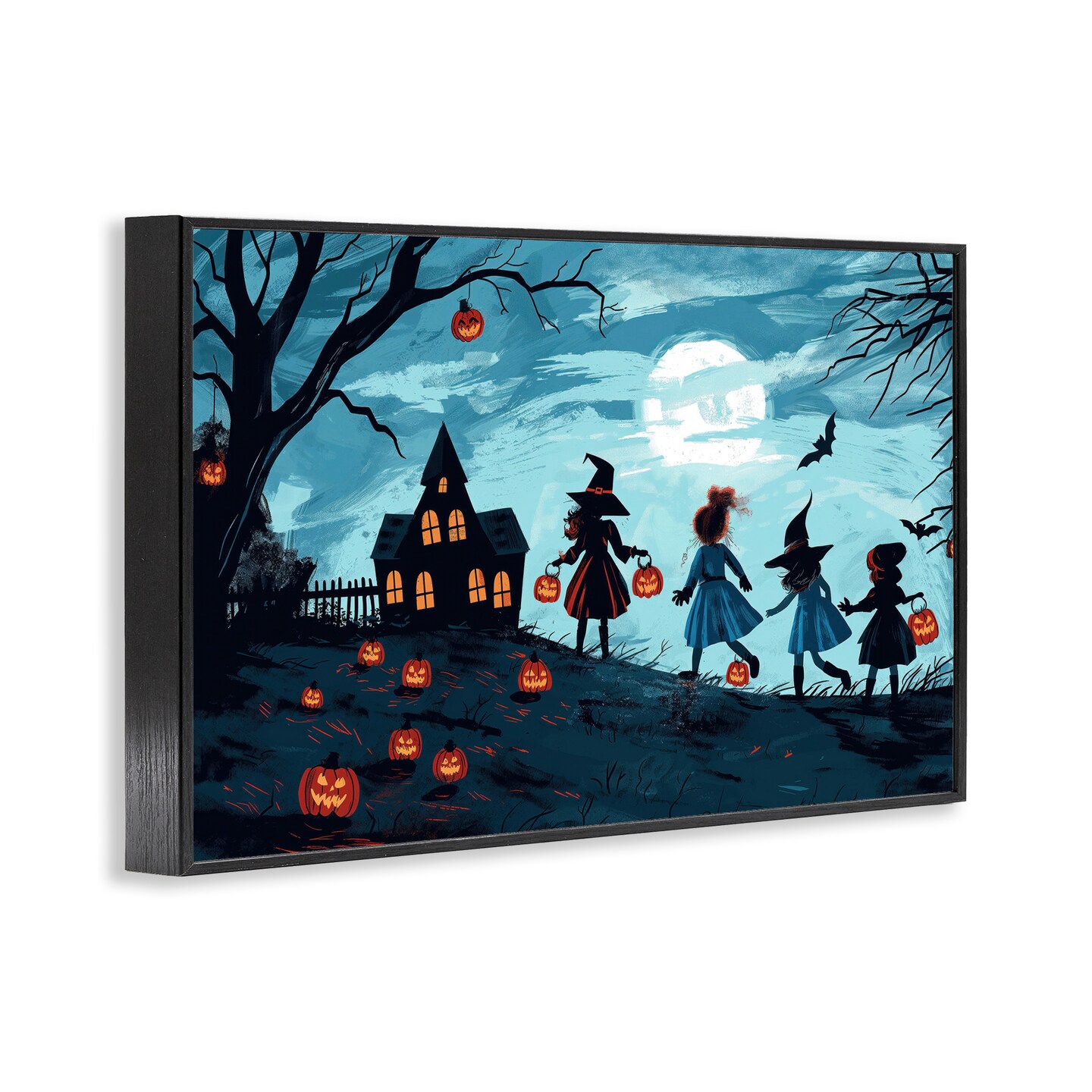 Stupell Industries Witch Trick Or Treaters Framed Giclee Design by Wumples