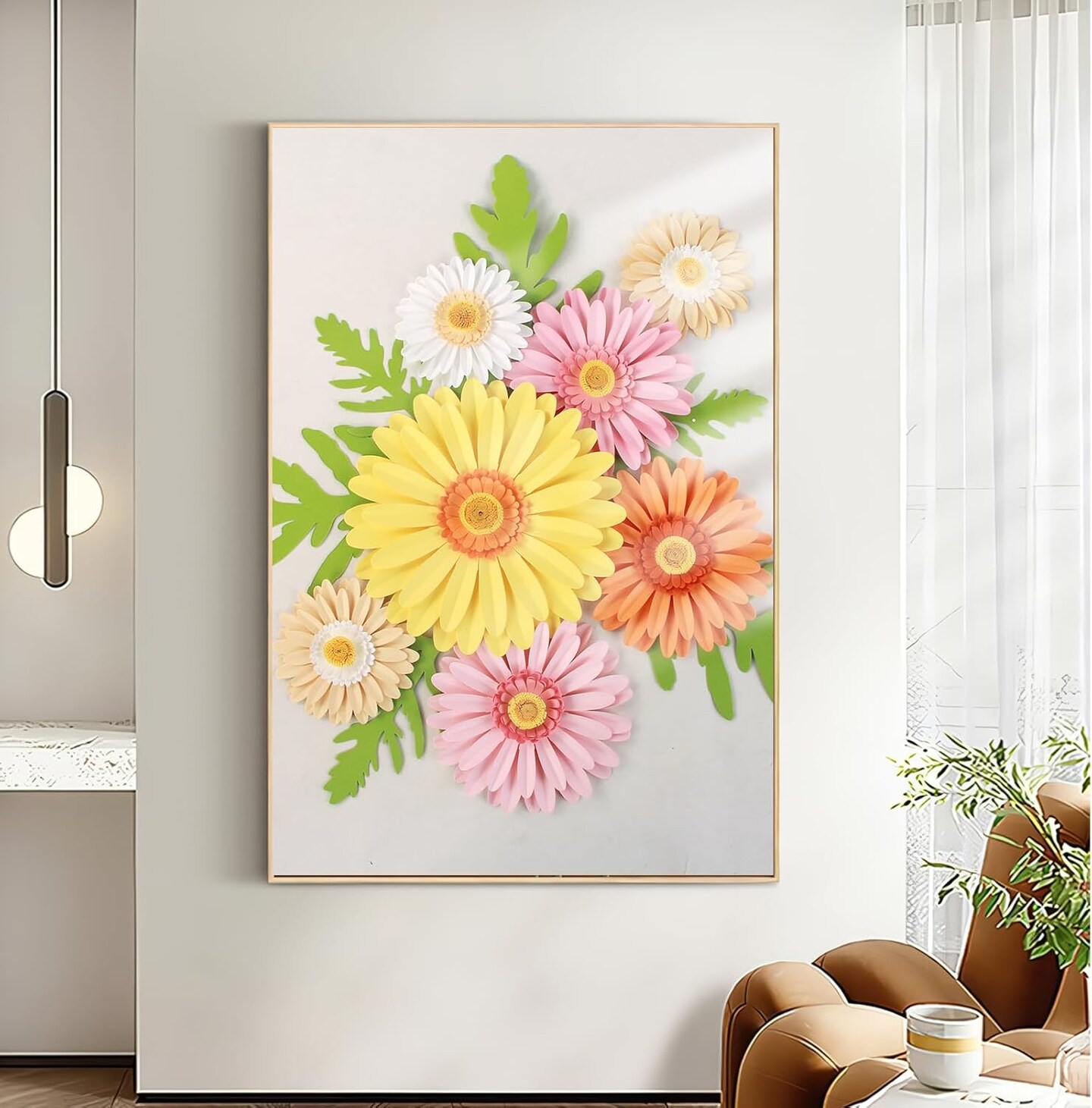 Spring Daisy Giant Paper Flower, 3D Large Flower Wall Decor, Artificial Flower for Backdrop Decoration