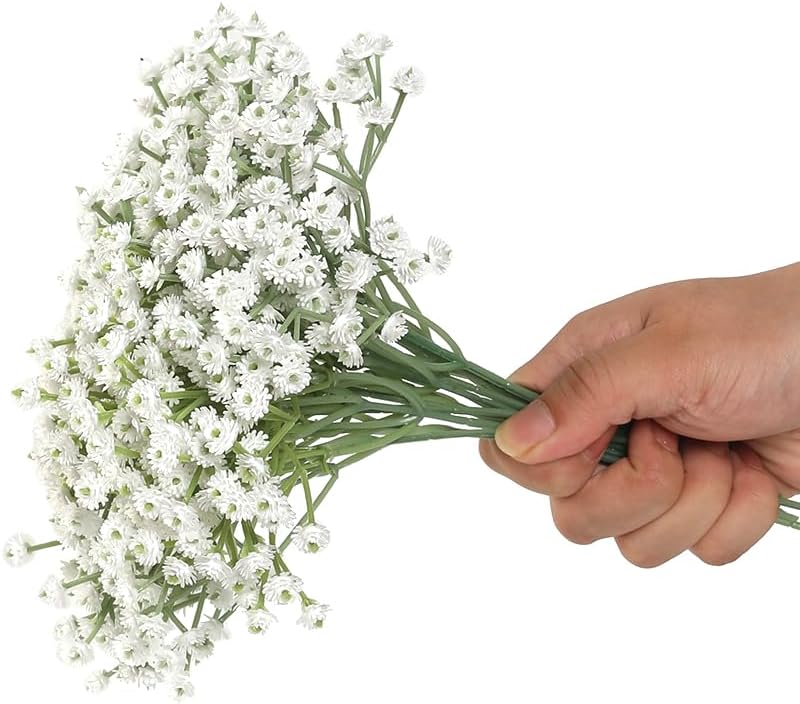 20 Pcs Babys Breath Artificial Flowers, Fake Babys Breath Flowers Artificial Bulk, Faux Gypsophila Babies Breath Real Touch Flowers for Wedding Bouquet Floral Arrangement Party Home Decor