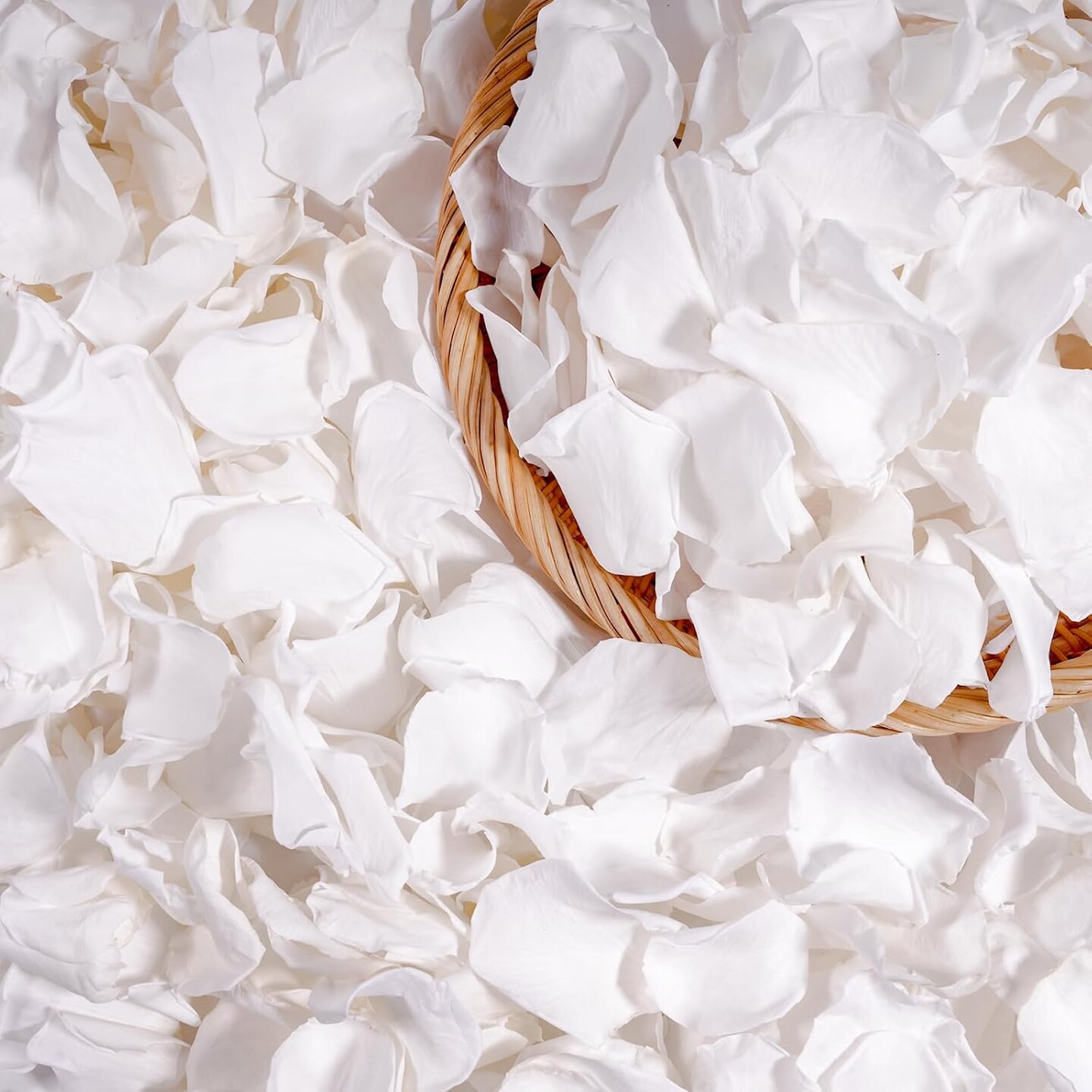 Dried Real White Rose Petals, Freeze Preserved Flower Petals for Wedding Party Decor, Rose Petals for Romantic Night Wedding