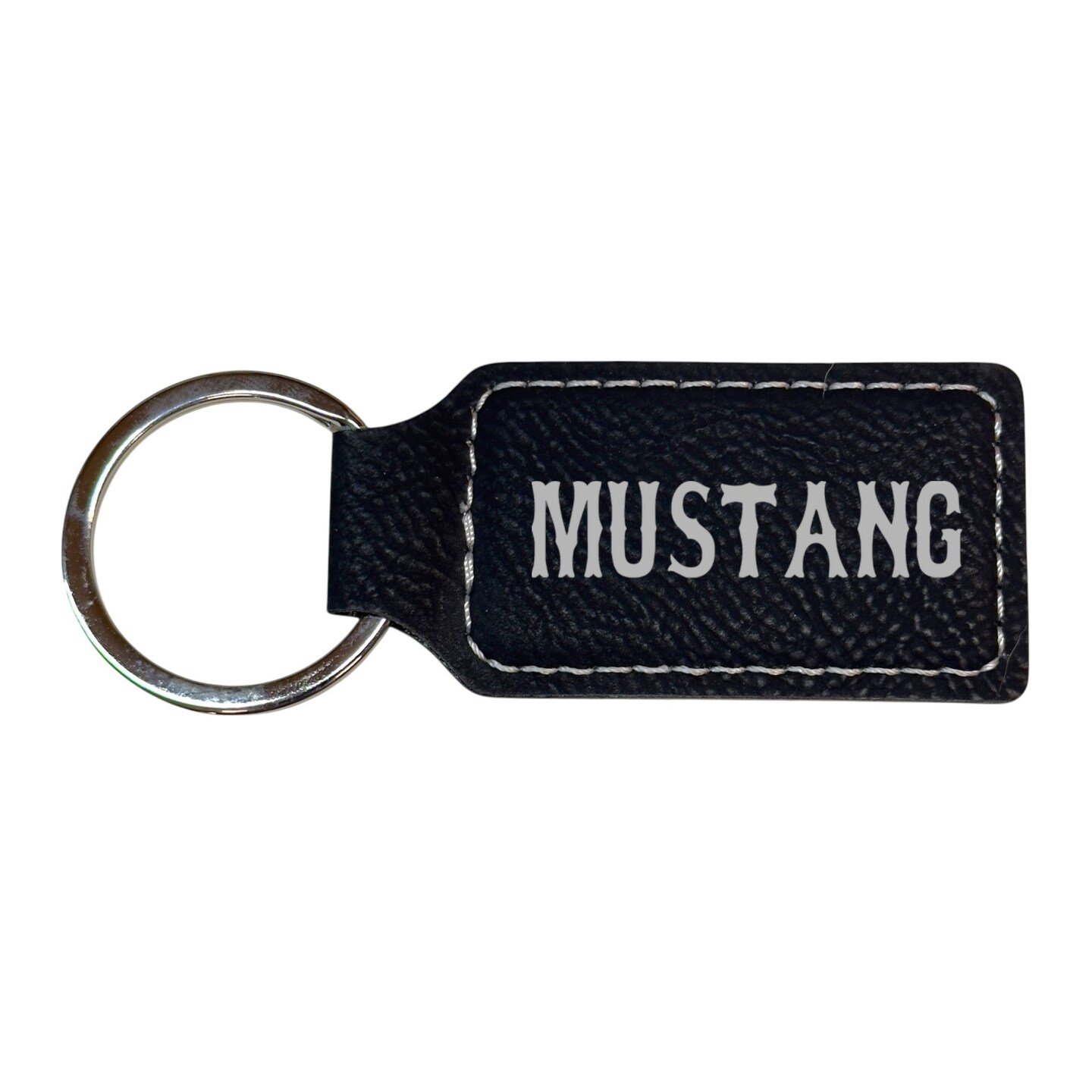 Keychain - Rectangle - Mustang - Leather