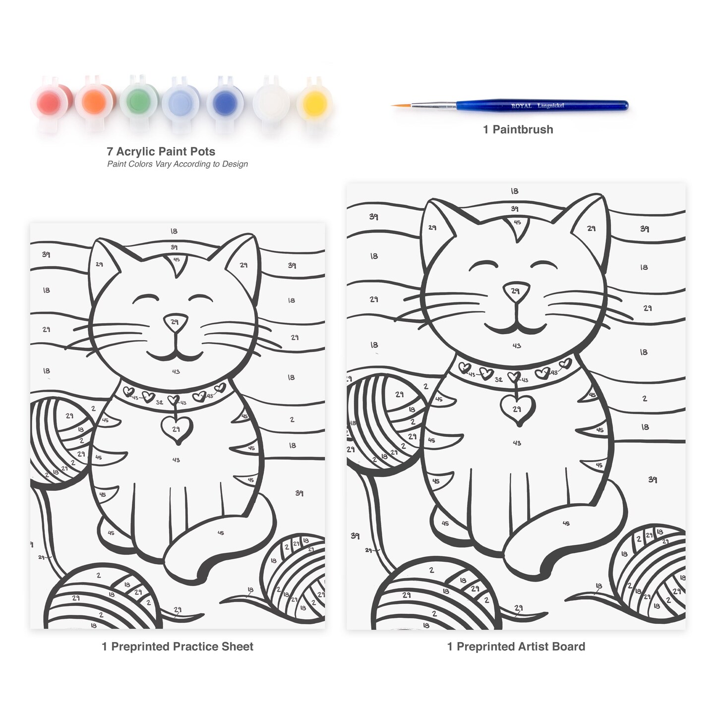 MFP18 | Painting by numbers&#x2122; Children&#x27;s 10pc 8.75&#x22; x 11.75&#x22; Kitten Painting Project