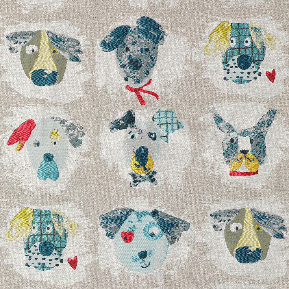 1 Yard Dogaholic Multi Jacquard Upholstery Drapery Fabric 54 Inches Wide