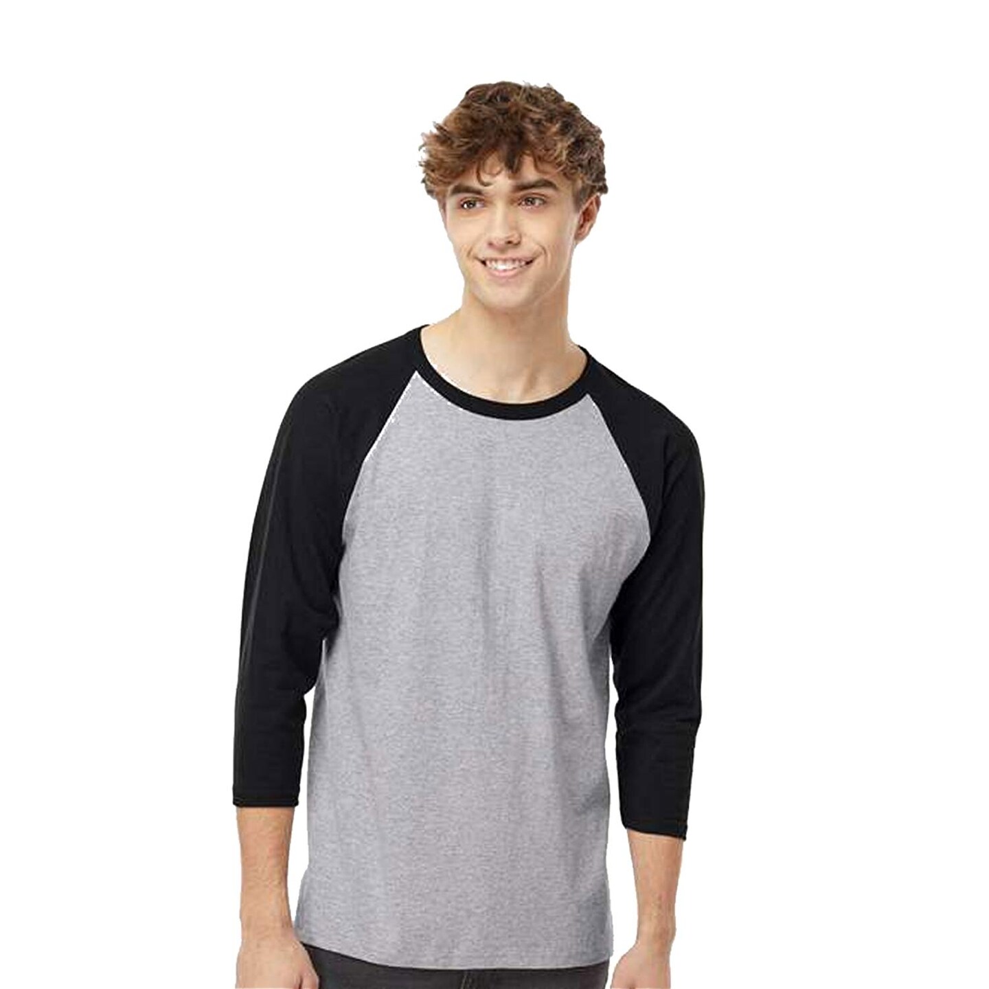 Gildan® Raglan Crewneck 3/4 Sleeve Heavy Cotton T-Shirt for Outdoor Activities & Daily Wear Tee