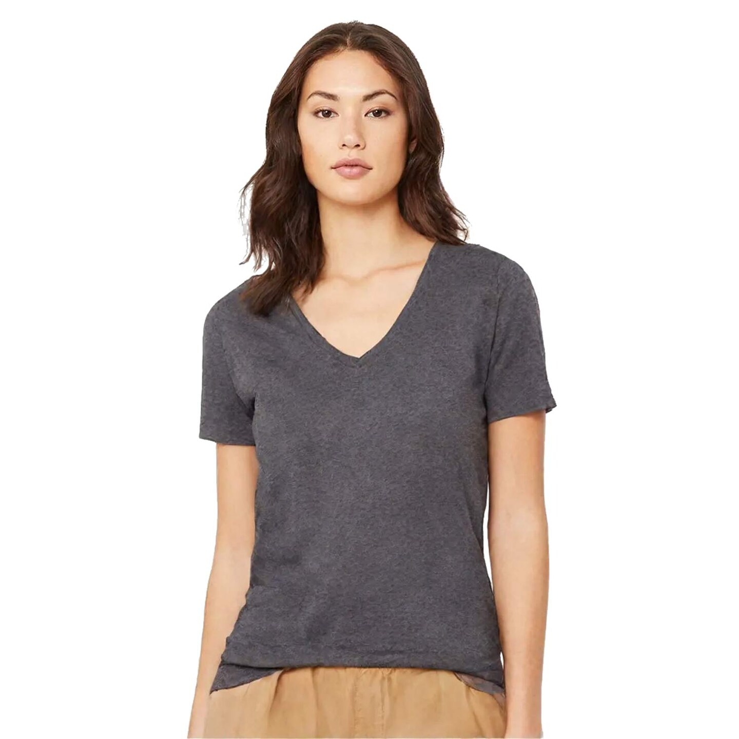 BELLA + CANVAS Women’s V-Neck Short Sleeve Tee – Soft Lightweight Shirt for Casual Wear