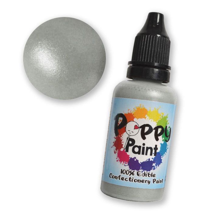 Poppy Paint White Edible Cake Paint for Chocolate Cookies and Fondant
