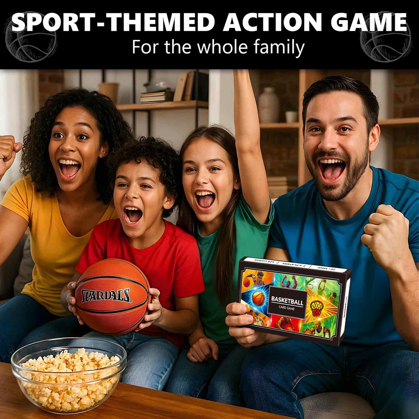 QUOKKA Basketball Fast-Paced Card Game for Kids & Adults – 128 Cards & Easy Rules – Quick & Fun Matching Game – 2-8 Players – Ages 8+ – Perfect for Family Games Night and Travel