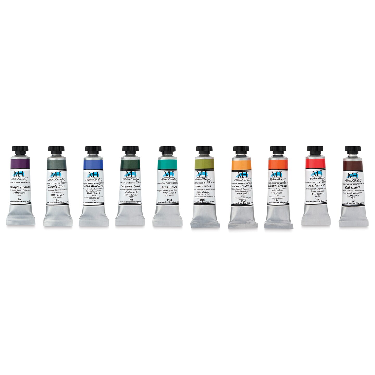 Michael Harding Artists Watercolors - Set of 10, Tropical Nature, 15 ml