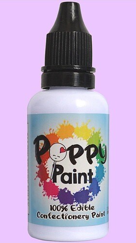 Poppy Paint White Edible Cake Paint for Chocolate Cookies and Fondant