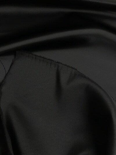 1 Yard Black Matte Satin Fabric Peau de Soie 58/59&#x22; Wide 100% Polyester