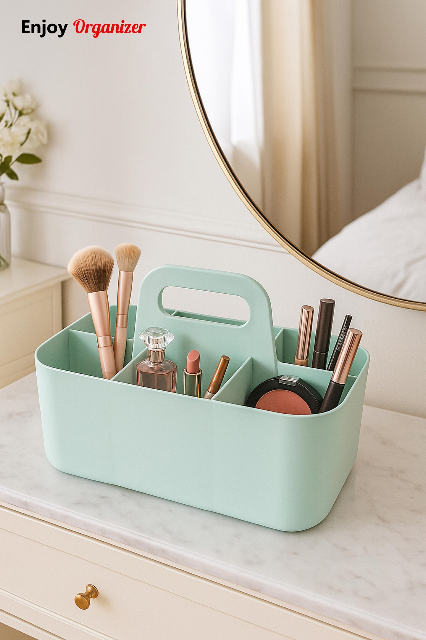 Enjoy Organizer 2 Pack Small Stackable and Portable Simple 6-Compartment Art Caddy - Made In USA