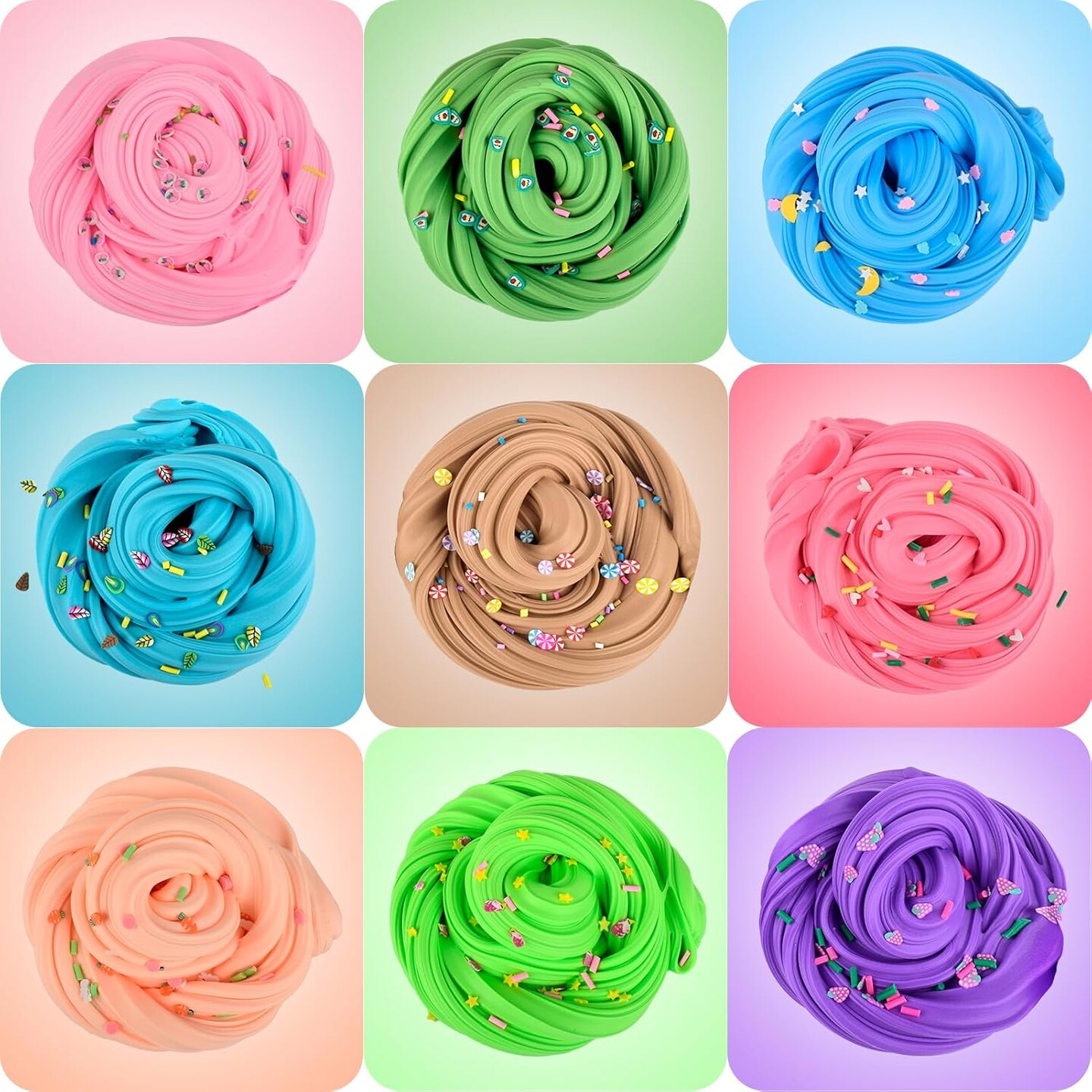 20 Packs Multicolor Butter Slime Kit