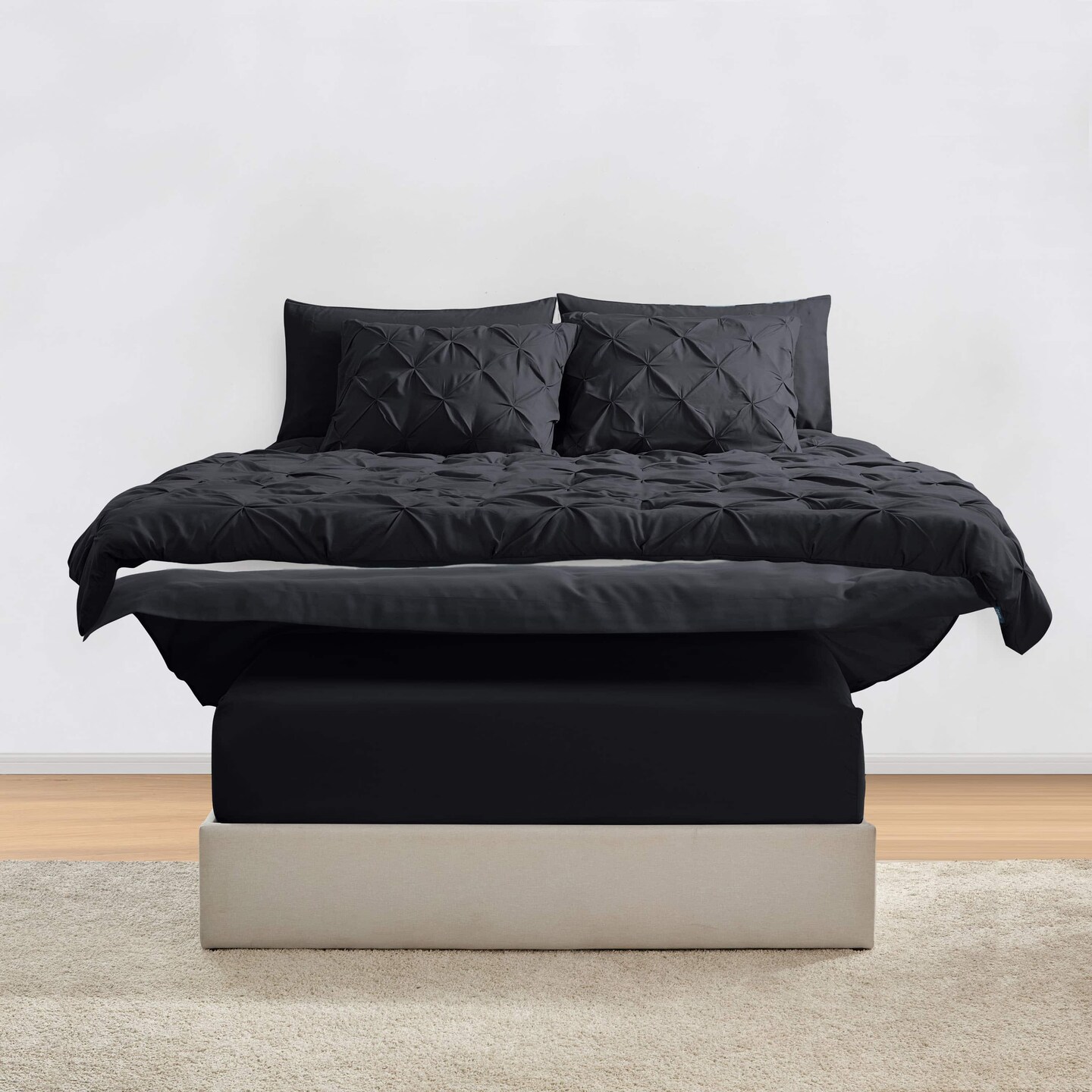 Nestl Pinch Pleat Bed in a Bag with Down alternative Pillow