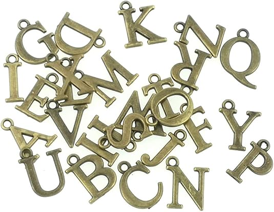 Alphabet Letter Charms Pendant Bead for Jewelry Making (4 sets/104pcs)