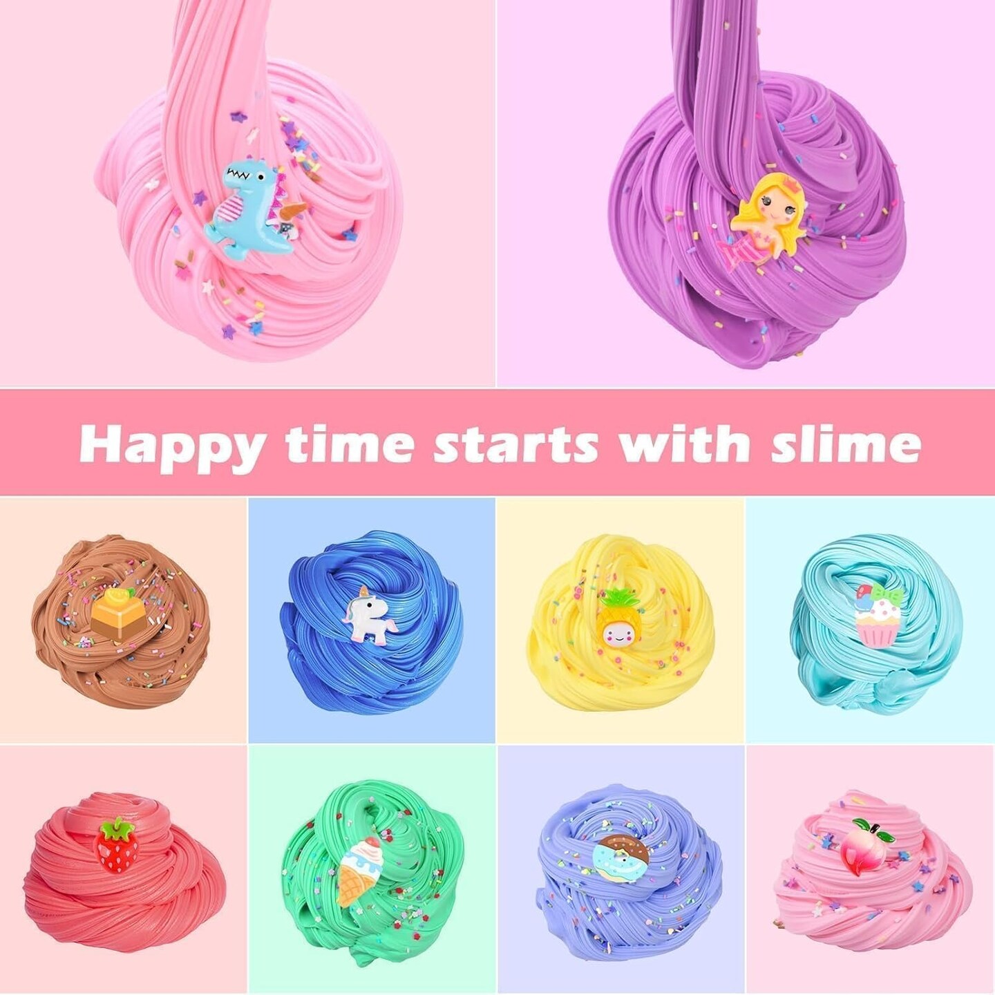 68 Pack Mini Butter Slime Kit for Kids