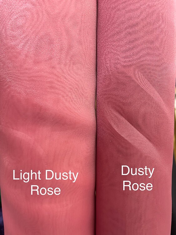 1 Yard Light Dusty Rose Sheer Crystal Organza Fabric for Dressmaking and Decorations