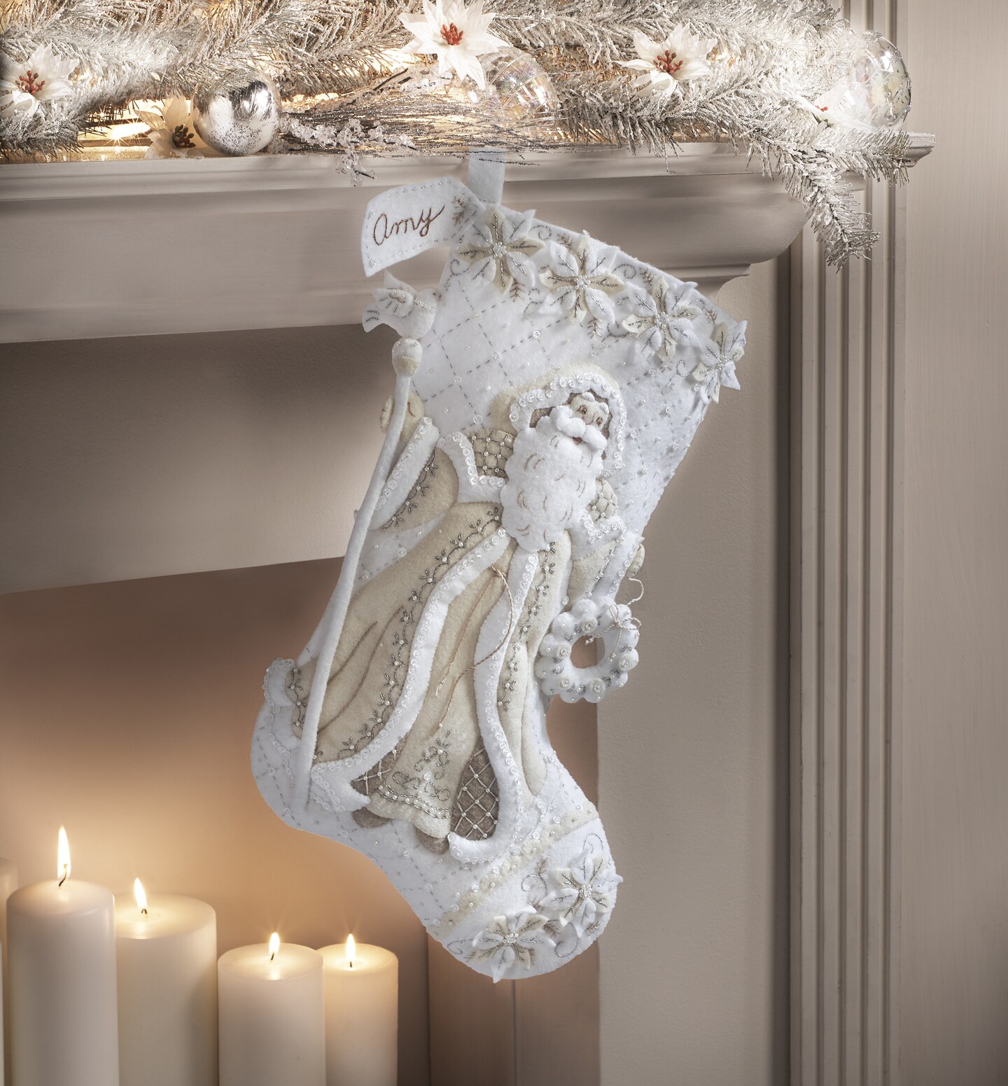 Bucilla Felt Stocking Applique Kit 18" Long-Elegant Christmas