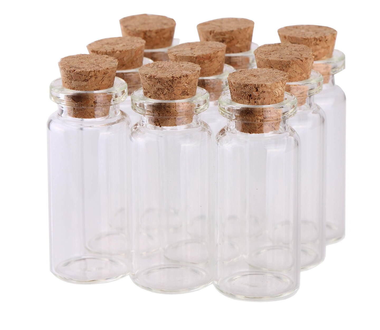 10ml Small Glass Bottles with Cork Stoppers,pack of 100 Vials Tiny Jars for DIY Art Crafts Projects Store Wishing Bottles Message Wedding Favors Gift