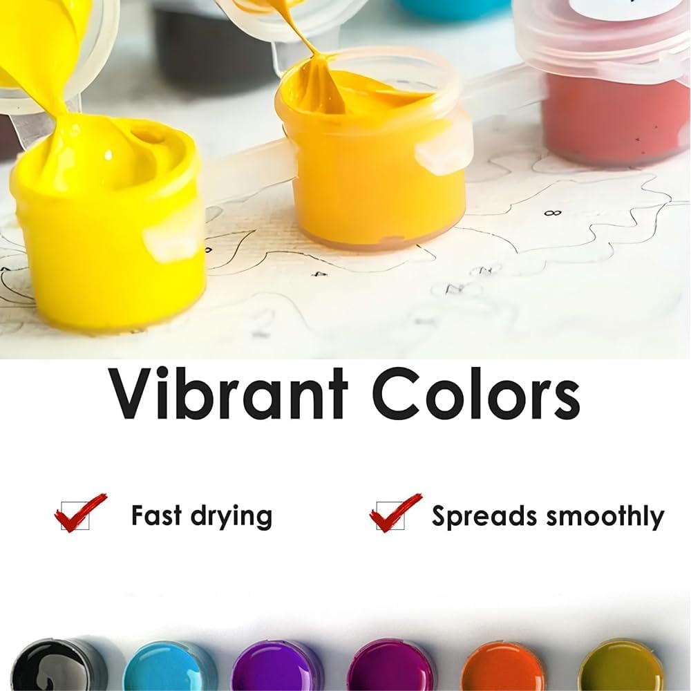 Paint by Numbers Kits for Adults – Colorful Mandala DIY Acrylic Painting Kit on Canvas, Beginner-Friendly Paint by Numbers Art Set for Relaxation & Home Wall Decor, 16x20 Inch