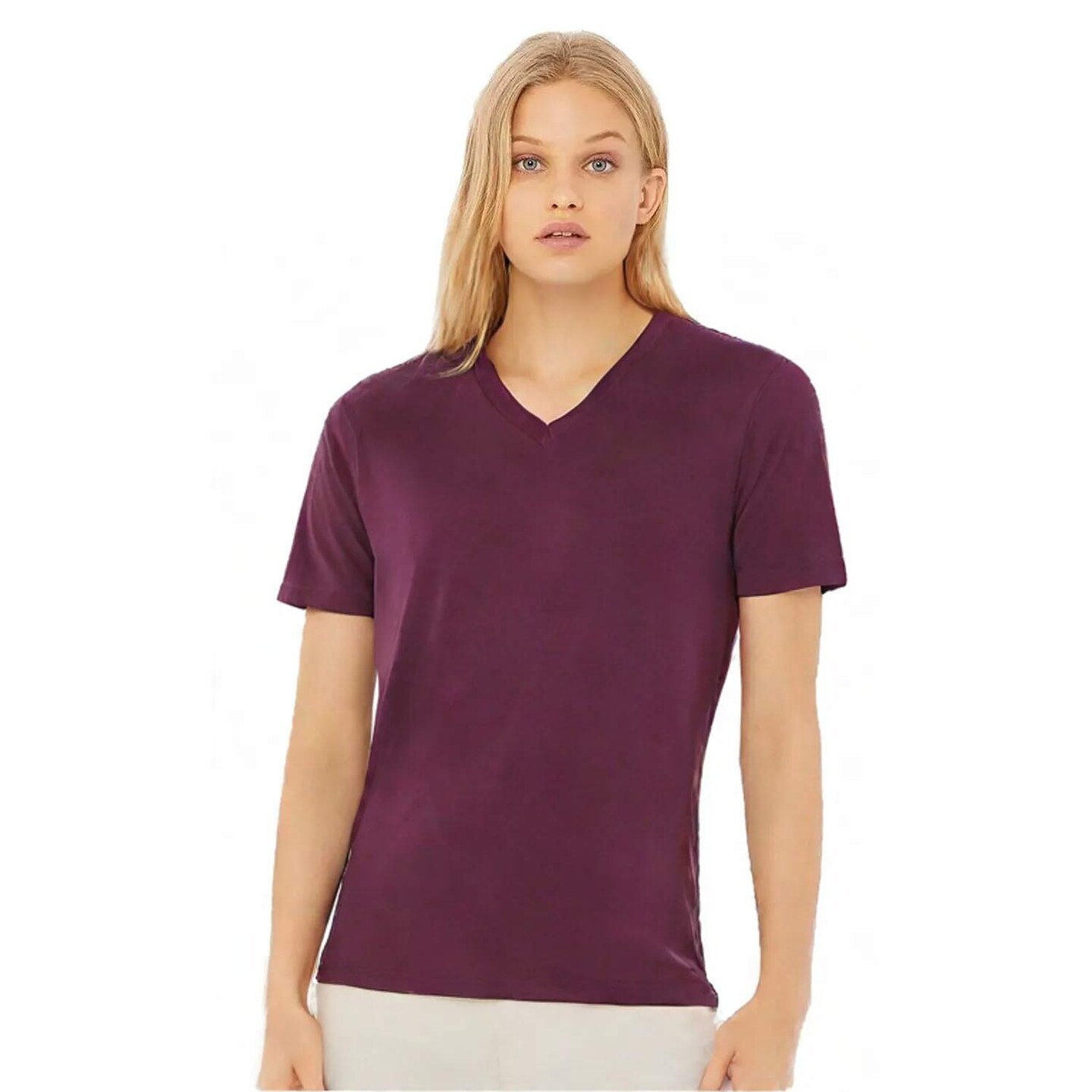 BELLA + CANVAS Unisex Jersey V-Neck Tee Lightweight Airlume Cotton Retail Fit Everyday Casual Shirt