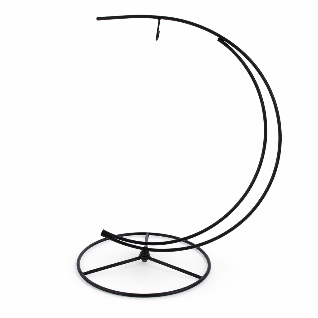 Double Curve Crescent Black Metal Photo Picture Frame and Ornament Display Stand 9.25 Inches