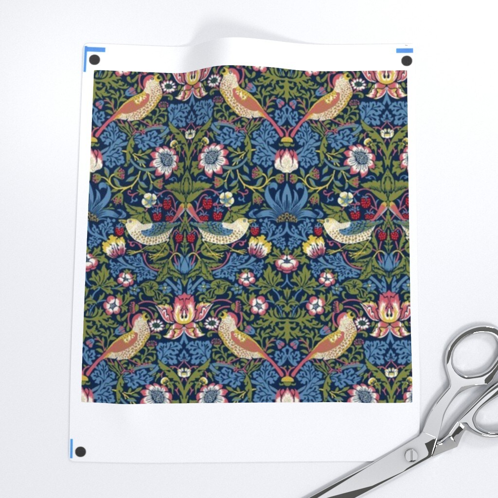 Victorian Floral William Morris Strawberry Thief Small Scale Art Nouveau Damask Vintage Custom Printed Fabric by Spoonflower Various Fabrics by the Yard or Fat Quarter