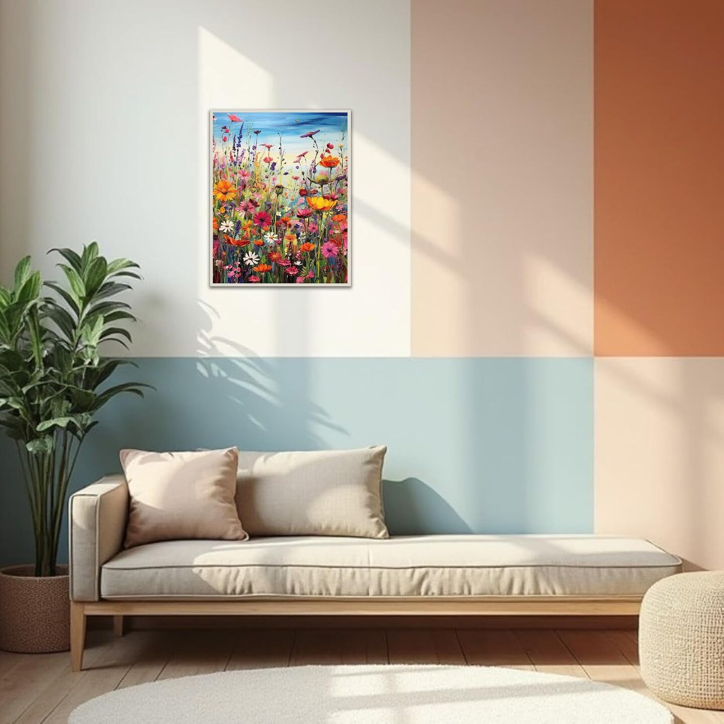 2-Pack Wild Flower Paint by Numbers Kit for Adults – Bohemian DIY Canvas Painting, Diamond Dot Art, 12x16 Inch Home Wall Decor