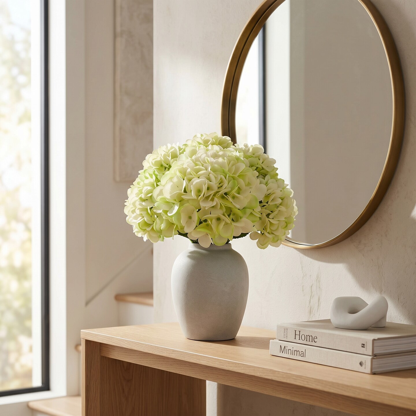 Delicate 18-Inch Light Green Hydrangea Stem Set of 12 - Stunning 7-Inch Diameter - Perfect for Home Decor, Wedding Arrangements, and Special Occasion Floral Displays, Floral Home by Artificial Flowers