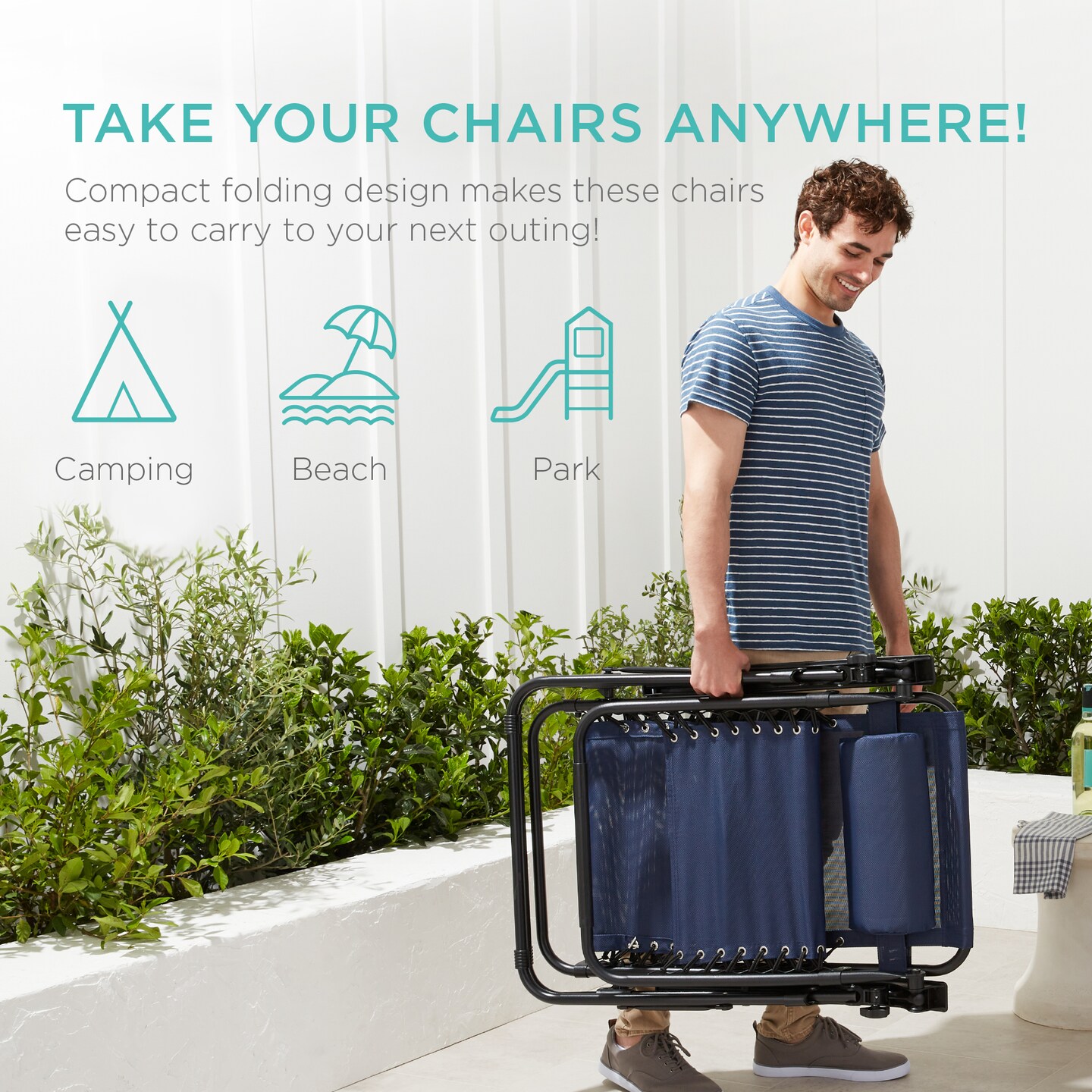 Best Choice Products Set of 2 Zero Gravity Lounge Chair Recliners for Patio, Pool w/ Cup Holder Tray