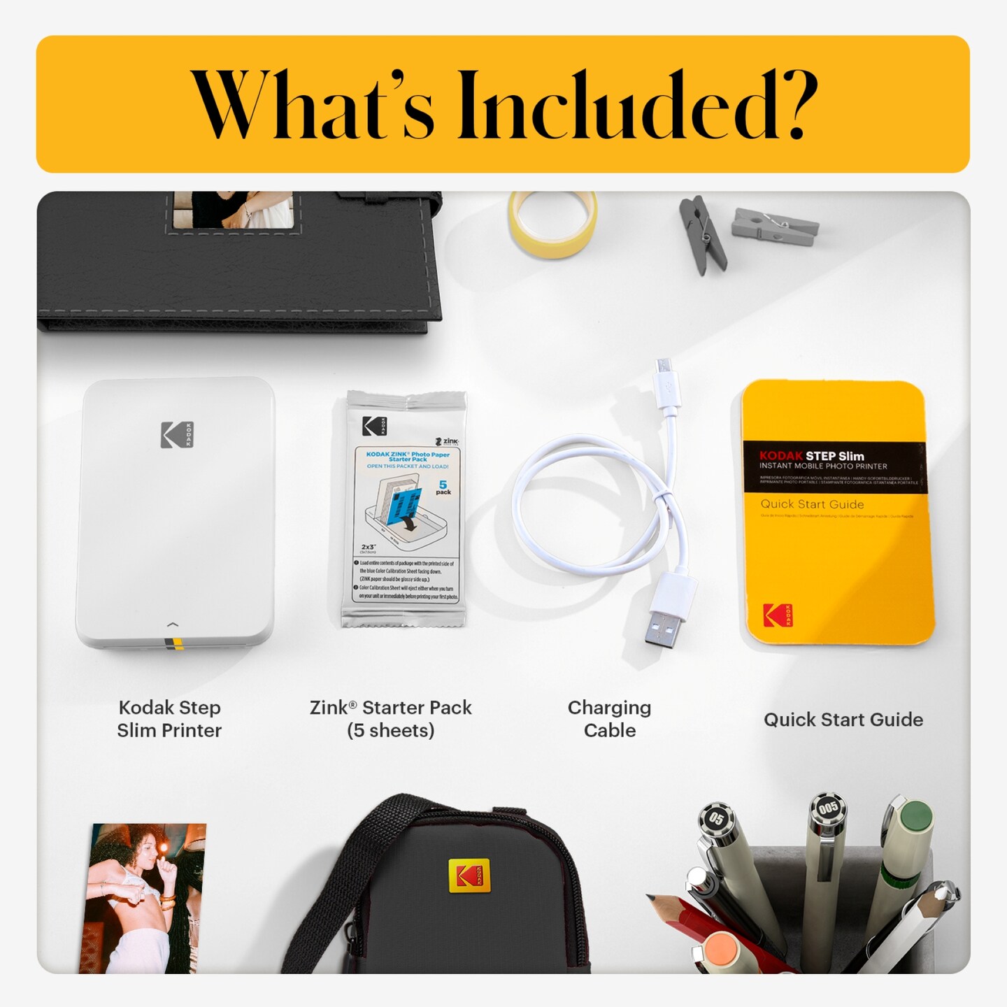 Kodak Step Slim Instant Photo Printer, Bluetooth Portable Printer Compatible with iOS & Android