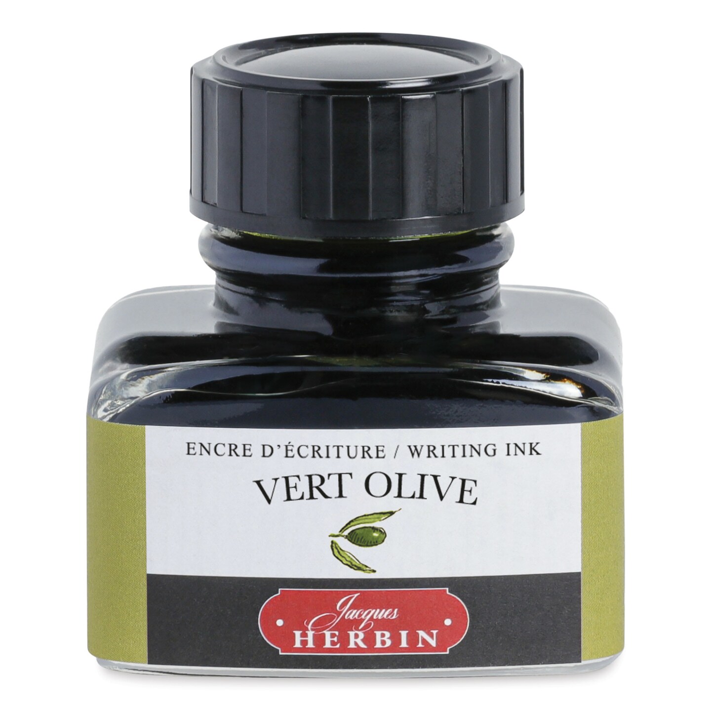 Herbin La Perle des Encres The Jewel of Inks Fountain Pen Ink - Vert Olive (Olive Green), 30 ml