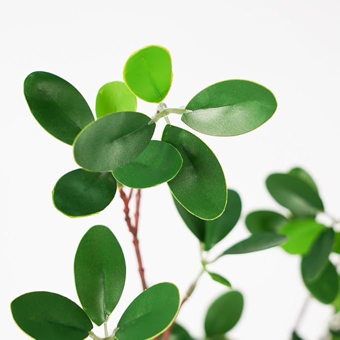 Artificial Plants 3Pcs Faux Greenery Eucalyptus Stems,Faux Branches for Vase Filler,Artificial Ficus Twig Branches Stems for Shop Garden Office Home Décor