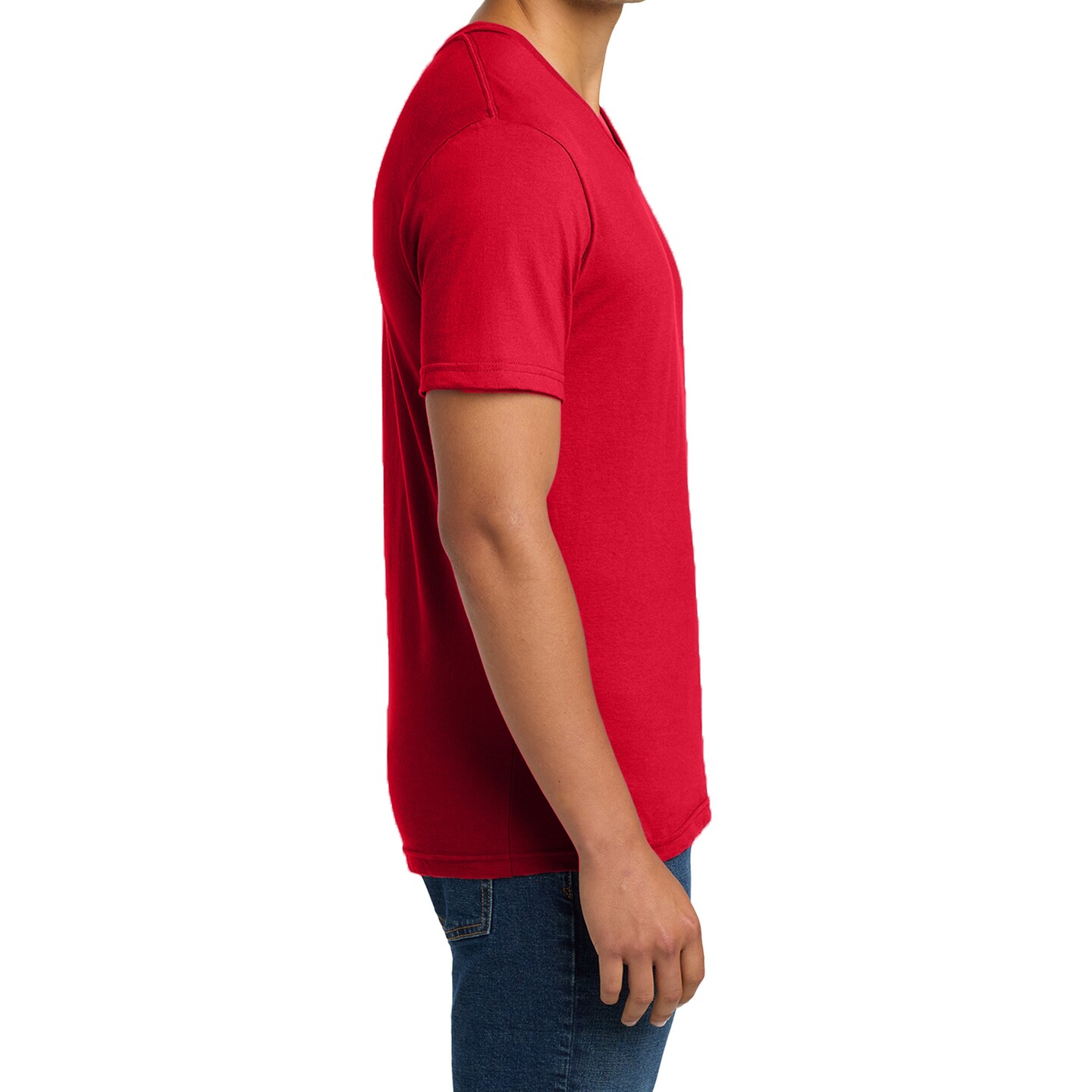 Gildan Men's Softstyle V-Neck Cotton T-Shirt, Craft & Print Casual Cherry Red Tee
