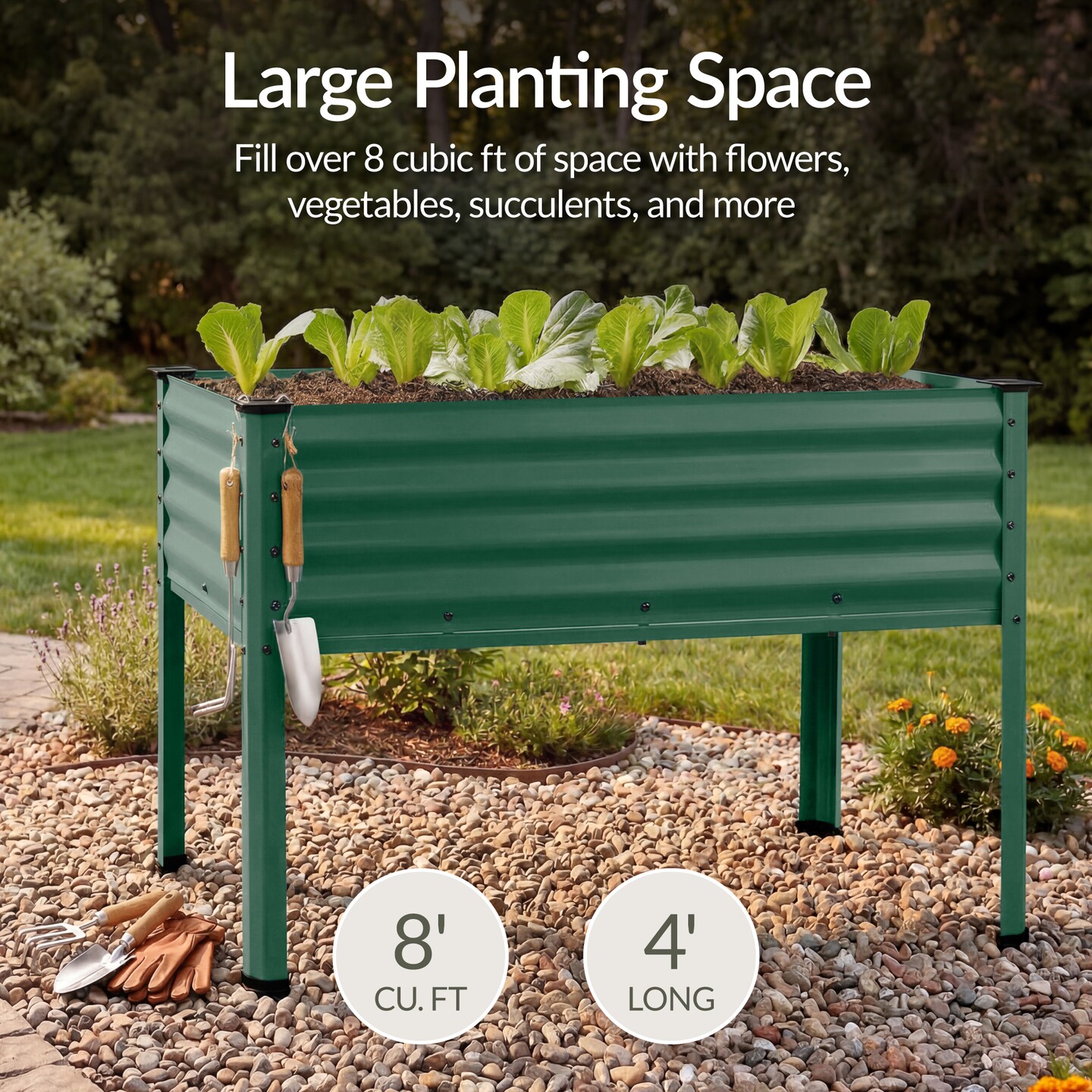 Best Choice Products 48x24x30in Elevated Galvanized Metal Garden Bed w/ Corner Protectors