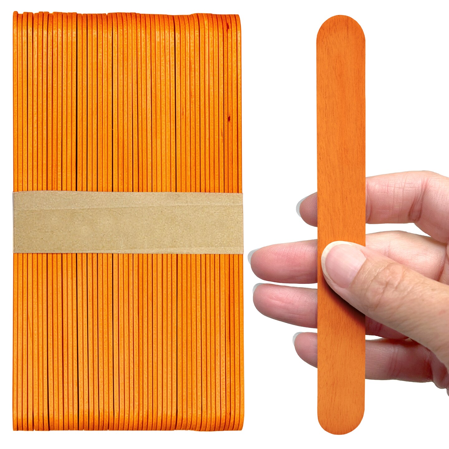 CraftySticks 6 Inch Jumbo Wood Popsicle Sticks for Crafts and STEM Learning