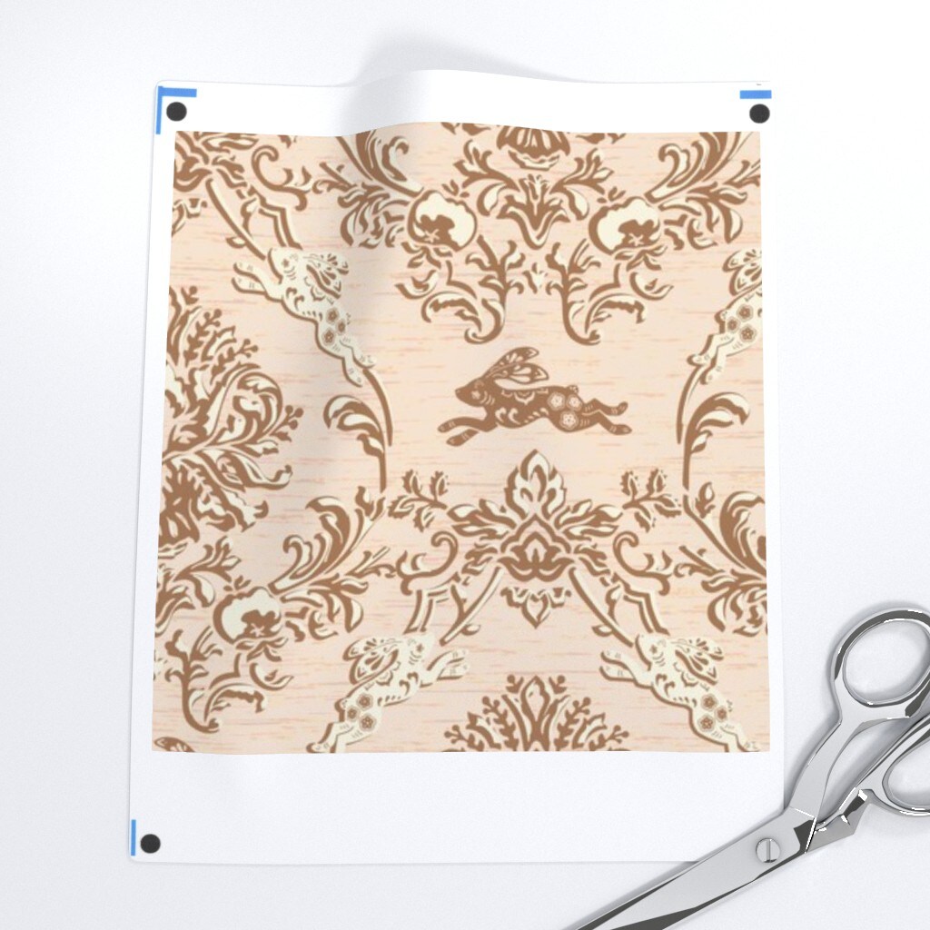 Traditional Damask Earth Tone Classic Victorian Regency Custom Printed Fabric by Spoonflower Various Fabrics by the Yard or Fat Quarter