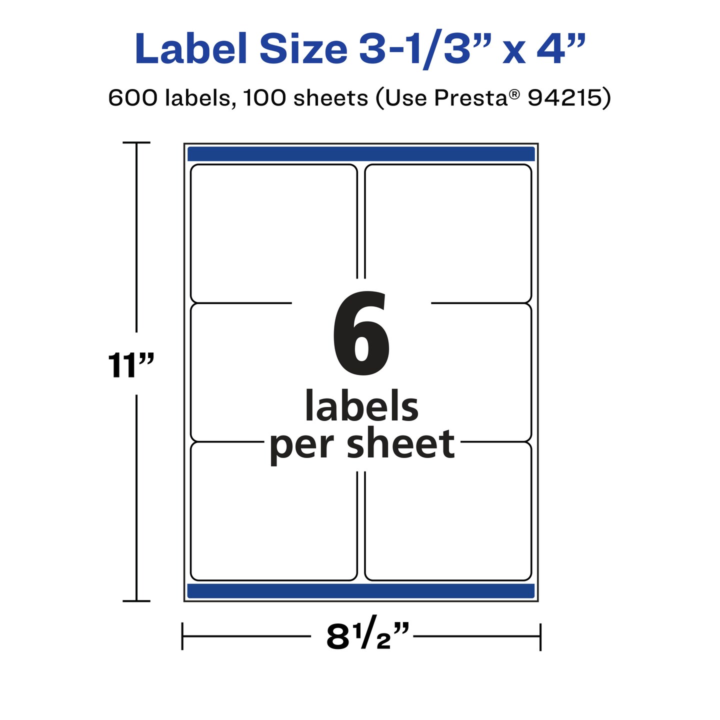 Avery Waterproof Rectangle Labels with Sure Feed, 3-1/3" x 4"