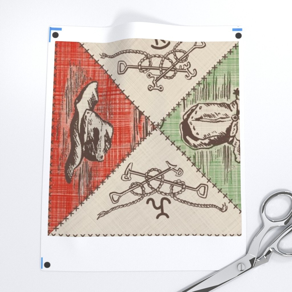 Western Horse Custom Printed Fabric by Spoonflower Various Fabrics by the Yard or Fat Quarter