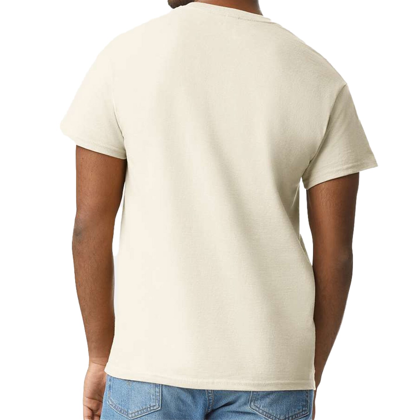 Gildan Men's Ultra Cotton Blank T-Shirt for Custom Design, Short Sleeve Crewneck Tee, Natural, S-5XL