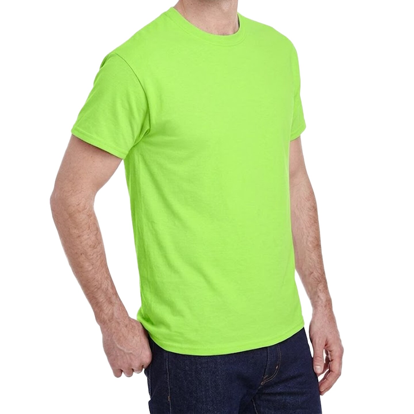 Gildan Heavy Cotton Neon Green Unisex DIY Craft T-Shirt Blank Bundle for Custom Printing