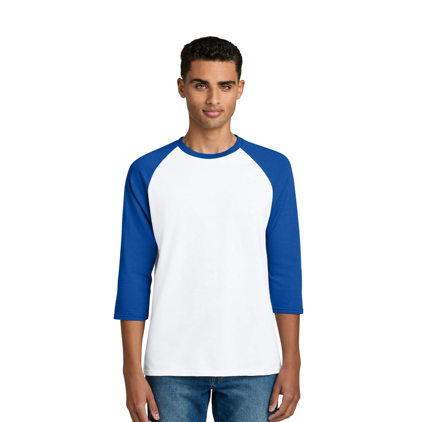 Gildan® Raglan Crewneck 3/4 Sleeve Heavy Cotton T-Shirt for Outdoor Activities & Daily Wear Tee
