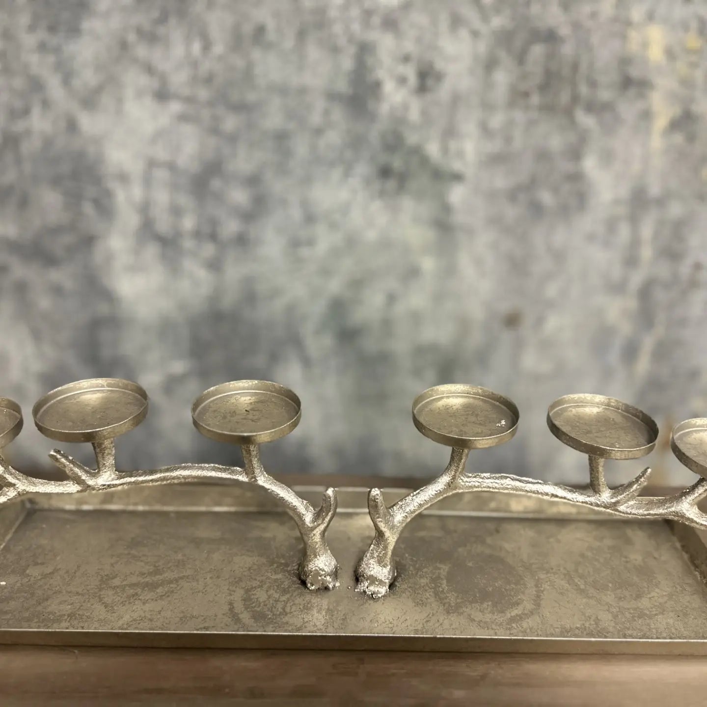 Decorative Iron Branch Candle Holder Long Centerpiece for Home Table Decor