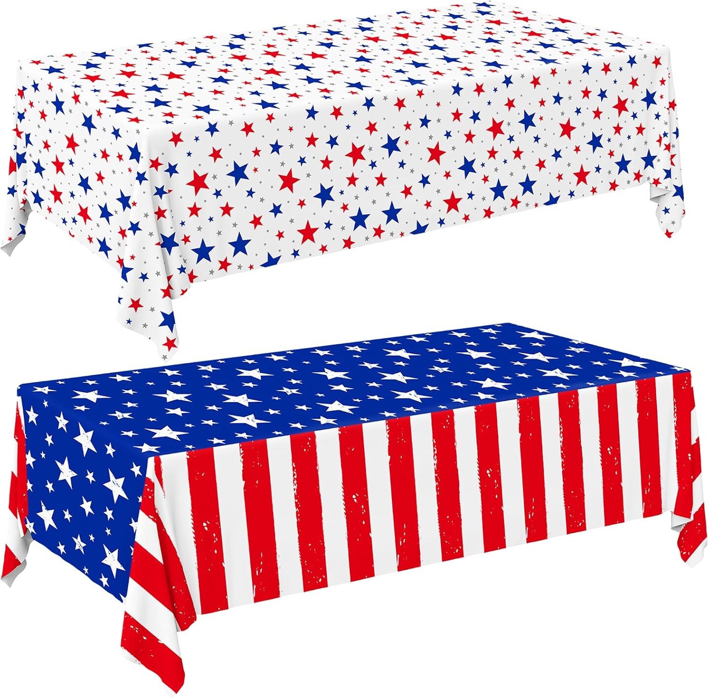 4th of July Party Supplies Set – American Flag Patriotic Theme Kit for Independence & Election Day Decorations, Disposable Plastic Tablecloth, 2PCS – Perfect 4th of July TableTop Decor