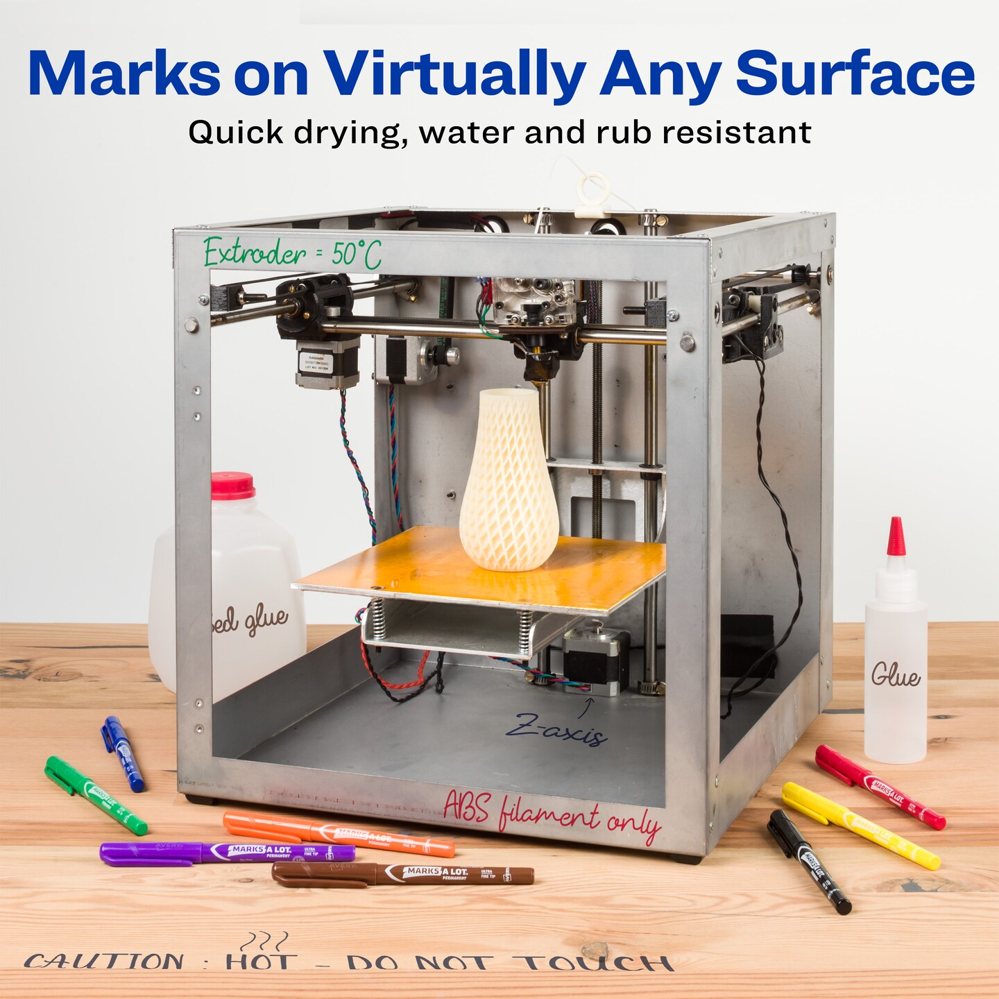 Avery Marks A Lot Permanent Markers, Pen-Style Size, Ultra Fine Tip, 8 Assorted Markers (09231)