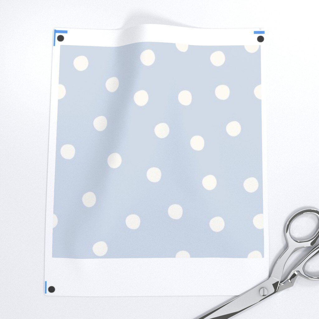 Spring Polka Dot Blender Coordinate Quilting Kids Nursery Baby Playful Dot Geometric Spots Light Blue Pastel Classic Cottagecore Blue Custom Printed Fabric by Spoonflower Various Fabrics by the Yard or Fat Quarter