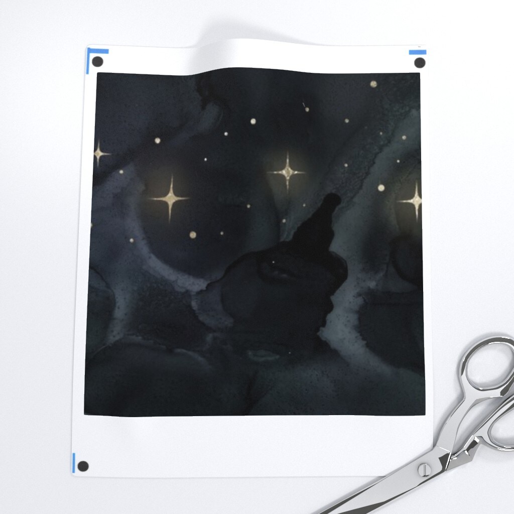 Mystical Night Sky Stars Magic Galaxy Custom Printed Fabric by Spoonflower Various Fabrics by the Yard or Fat Quarter