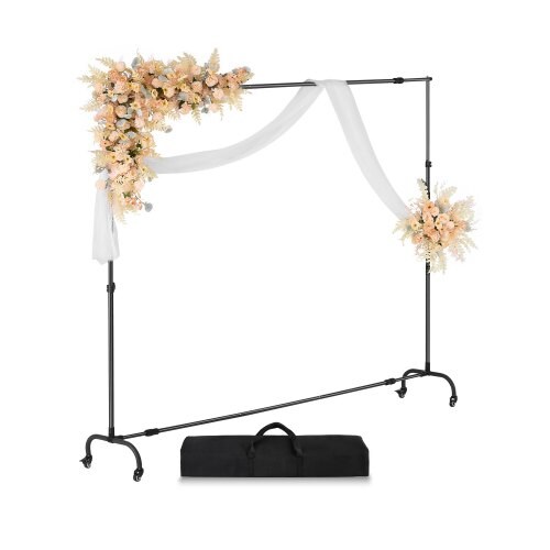 Black Carbon Steel Adjustable Photography Backdrop Stand 7x10ft Height Width